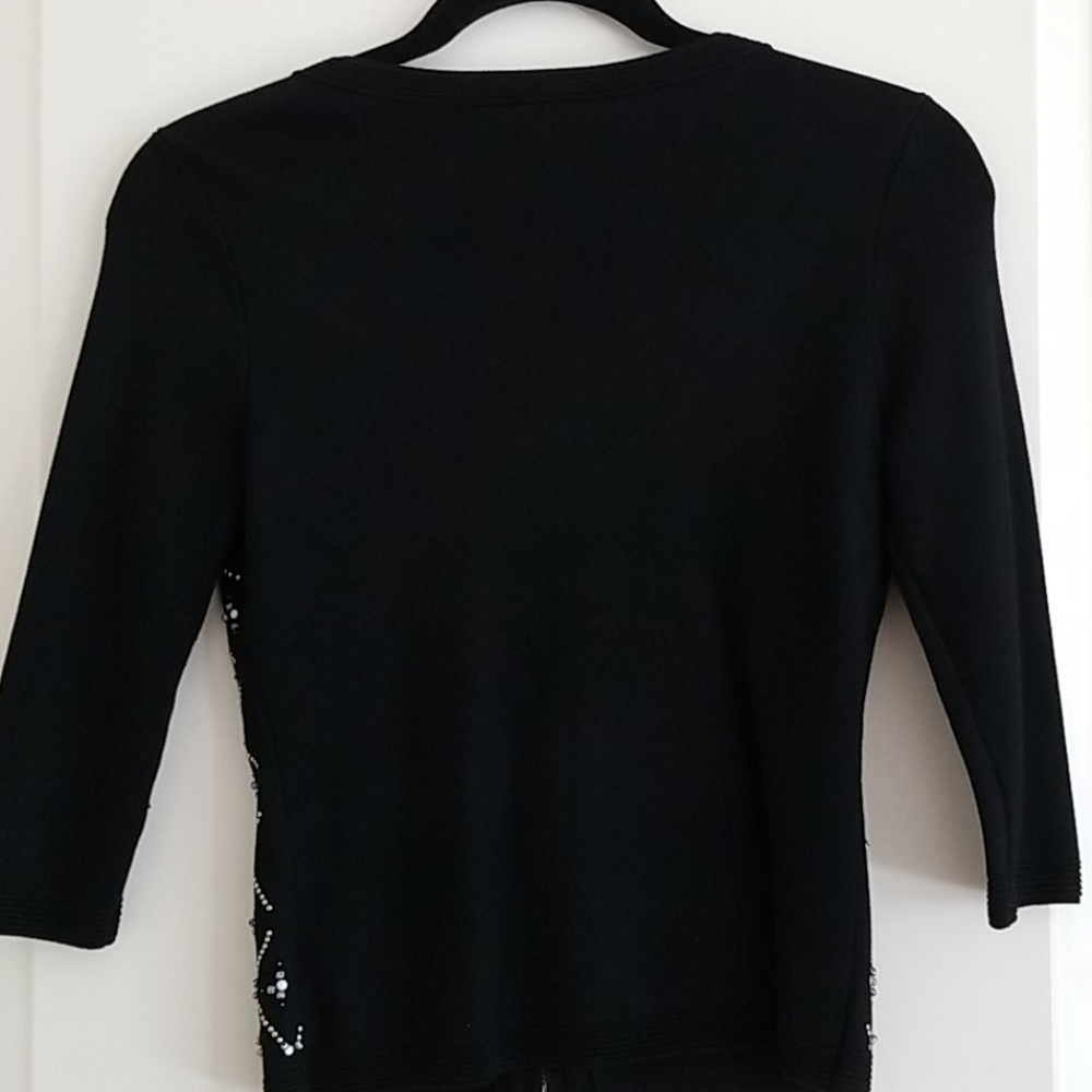 White House Black Market Beaded Studded Black Cardigan Jacket - Picture 6 of 6